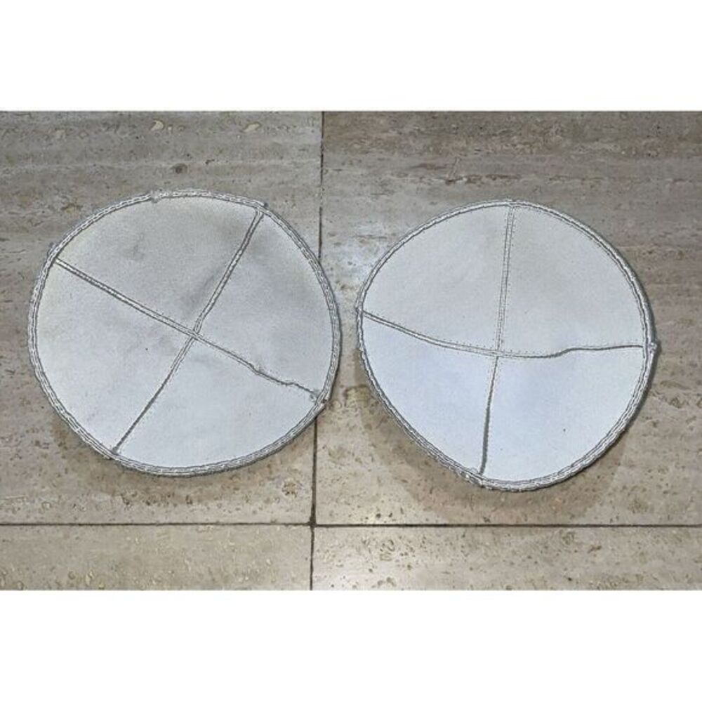 Set Of 2 Jewish Bar Mitzvah White‎ Gray Genuine Leather